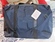 New with Tags Jimmy Choo Blue Duffle Travel Weekender Gym Work tote bag 19x13x6