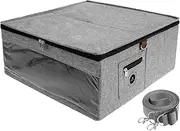 [DJAPWPX] Hat Box Dustproof Hat Storage Box with Zipper Lid and Clear Window Hat Travel Case with Strap Practical Hat Organizer for Closet Clothes Stuffed Toy Storage
