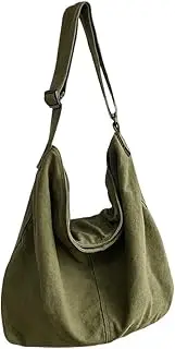 [XIAYUPAGU] Washed Canvas Bag Solid Color Crossbody Bag for Women Tote Purse Shoulder Handbag with Adjustable Strap
