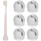 6 Pcs Suction Cup Toothbrush Holders Single Toothbrush Holder Mirror Toothbrush
