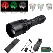 Hunting Green Red White Light 800yards LED Flashlight Zoom Torch Coyote Varmint