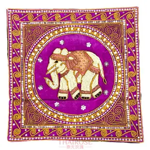 泰國繡珠大象沙發床頭靠墊抱枕床上護腰榻榻米靠包東南亞風格裝飾