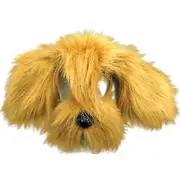 Bristol Novelty Unisex Adults Shaggy Dog Mask On Headband With Sound Light Brown One Size