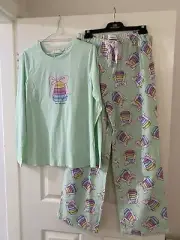 Peter Alexander Ladies Mint Macaroons Pyjama Set Small
