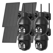 ANRAN 4PCS Solar-Powered 5MP PTZ Camera w/Night Vision Wireless 2-Way Audio