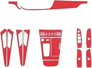 ATATNK Carbon Fiber Compatible for Changan CS85 Coupe 2021 Interior Sticker Mouldings Trim Strips Center Console Gear Door Windows Car Accessories(CF Red,Left Driver)