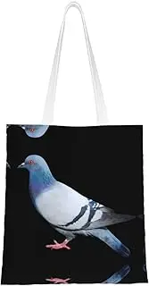GaxfjRu Pigeon Canvas Tote Bag for Women,Concert Tour Tote Bag, Bag Reusable Large Capacity Women Handbags, Black, One Size
