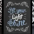8x10 framed Faux Chalkboard Light Shine Print Picture Wall Hanging Chalk Board