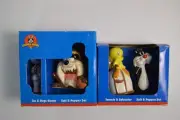 Vintage Looney Tunes Salt & Pepper Shakers NIB Tweety & Sylvester Taz & Bugs