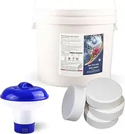 WedDecor Floating Chlorine Dispenser & 10kg Slow-Release Tablets – Complete Water Care Kit for Spa, Hot Tub & Pool Sanitation, Cleaning & Crystal Clear Water