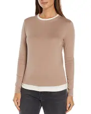 Three Dots Veronica Layered Long Sleeve Tee