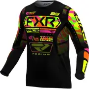 FXR Podium Youth MX Offroad Jersey Sherbert/Camo
