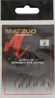 Matzuo Baitholder Offset Straight Eye Hook, Bronze, 1 (102021-1)