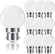 ProCrus B22 1W LED Bayonet Light Bulbs, B22 G45 Golf Ball Mini Globe Bulb, Warm White, 50 LM, Equivalent to 5 W Bulbs, Not Dimmable, Energy Class G10 Pack