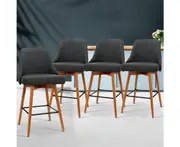 Bar Stools Set of 4 Kitchen Counter Stool Chairs Charcoal