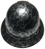 Hydro Dipped Custom Hard Hat Ridgeline Full Brim Black Negative INsanity Skulls