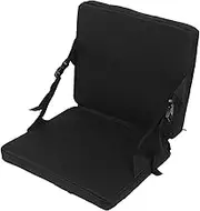 EVTSCAN Portable Folding Chair Cushion with Back Support, Adjustable Height, Zippered Pocket, for Stadium, Camping, Sports Events, and Outdoor Use