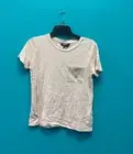 DKNY Women's Collarless Pullover Top with Sequin Pocket size XS in Mauve NWT