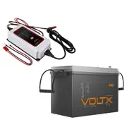 VoltX 12V 200Ah Lithium Battery with 25A AC Charger