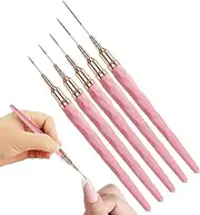 Liner Brush – Fine Detail Brush For Nails | UV Gel Polish Painting Tool Set | Thin Nail Design Kit 5 | Precision Drawing Brushes For Manicure, Detailing Tools For ists