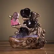 Indoor Desktop Environment Zen Buddha Tabletop Water Fountain 12.2" Waterfall Ceramic Decorative Fountain for Indoor Table Desk Desktop Environment Waterfall