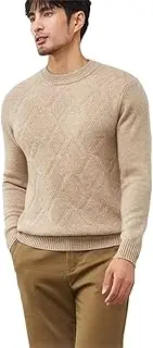 [Zadaos] Solid Goat Cashmere Sweater Men's Pullovers Casual Thick Jacquard Shirt Knit Jacket Khaki9 Color M