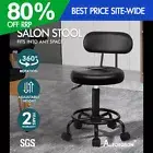 ALFORDSON Salon Stool Backrest Swivel Barber Hair Dress Chair Declan All Black