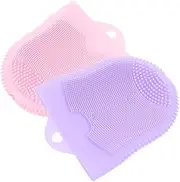 DONFAMDS 2Pcs Silicone Facial Massage Brush for Deep Cleansing Exfoliating Face Wash Tools Soft and Skin Friendly Cleansing Scrubbers for Makeup Removal Portable and Lightweight