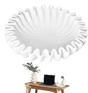 Djowyh Wavy Bowl, Unique Resin Bowl, Antique Scallop Bowl, Decorative Tray, Contemporary Decorative, Craft, Ribbed Ruffled for Home Decoration, 370g