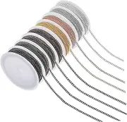 Beatifufu 8 Rolls Delicate Iron Chain Color Combinations for DIY Jewelry Making Durable Chain for Necklaces Bracelets and Accessories Flat Design for Crafting Enthusiasts