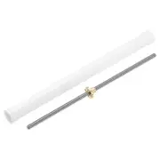 1 Pcs 330mm Lead Screw with Tr8x8 Brass Nut and Plastic Packaging Tube, Silver
