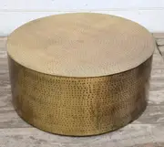 Gold Industrial Round Coffee Table