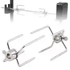 1Pair BBQ Spit Fork Roaster Chicken Beef Charcoal Grill Barbecue Accessories