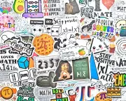 50 pcs "Math Lover" Sticker Pack Geek IQ Genius Teacher Gift School Kids Decor