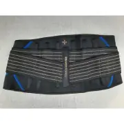Tommie Copper Men's Small/Medium Black/Blue Adjustable Support Lower Back Brace