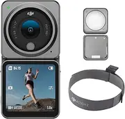 DJI Action 2 Dual-Screen Combo (128GB) & Magnetic Protective Case - 4K Action Camera with Dual OLED Touchscreens, 155° FOV, Stabilization Technology, Waterproof Camera for Vlogs, Travel, Sports