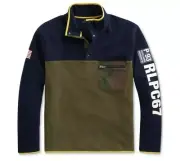 Ralph Lauren Polo Sport USA patch Camo Fleece Pullover RLPC67 MSRP$198 M hi-Tech