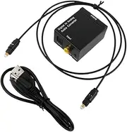 Aswalling Digital to Analog Coax Coaxial Optical Cable Toslink Stereo Audio Adapter + 3.5mm Audio Easy Install Easy to Use