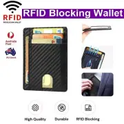 RFID Blocking Purse Flip Leather Wallet Slim Credit Card Holder Men's Money Clip