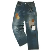 [Andersson Bell] Unisex Patchwork Printed Denim