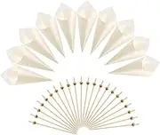 JECOMPRIS 1 Set Disposable Wood Cones and Fruit Picks Set for Parties DIY Ice Cream Cones Cocktail Picks for Drinks and Appetizers for Gatherings