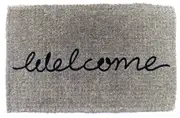 Welcome Grey Cursive 100% Coir Doormat - Entry Mat, Welcome Mat, Door mat, Non Slip, Anti Slip, Front Door, Waterproof, Durable