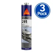 Sikaflex 291 Marine Adhesive Sealant 310ml Black Wood Metal Paint Primers x 3