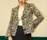 Urban Outfitters Terrie Leopard Print Blazer Jacket Coat Boxy NWT XS Wooly P$120