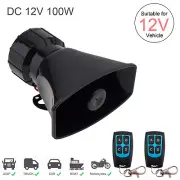 Truck Siren Speaker Amplifier Horn with Mic PA Speaker System 7 Sound 100W Loud