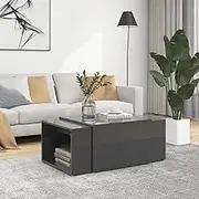 Generic 3 Piece Nesting Coffee Table Set High Gloss Grey 60x60x38 cm
