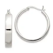 Sterling Silver 5X27mm Hoop Earrings