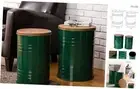 Glitzhome Nesting Table with Storage, Set of 2 Farmhouse End Side Tables Green