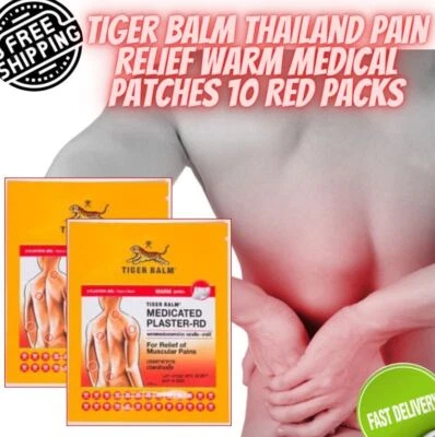 Tiger Balm Plaster Pain Relief Medicated Warm Patch 10pk - 20 pcs Lge 10 X 14cm