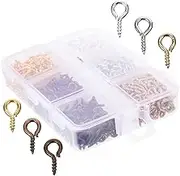 Small Screw Eye for Jewelry Making Threaded Hooks Box Metal Eye Screw Accessories for Necklaces Bracelets Earrings Easy to Use Jewelry Supplies